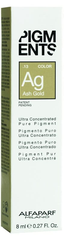 Пигмент-тюбик пепельно-золотистый .13, PIGMENTS Ash gold 8мл ALFAPARF 014111-1